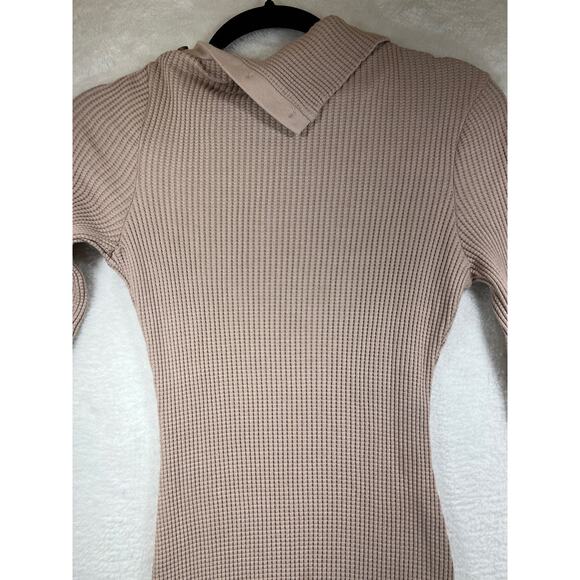 The Range Stark Jumbo Waffle Knit Thermal Turtleneck Long Sleeve Mini Dress - Picture 4 of 10